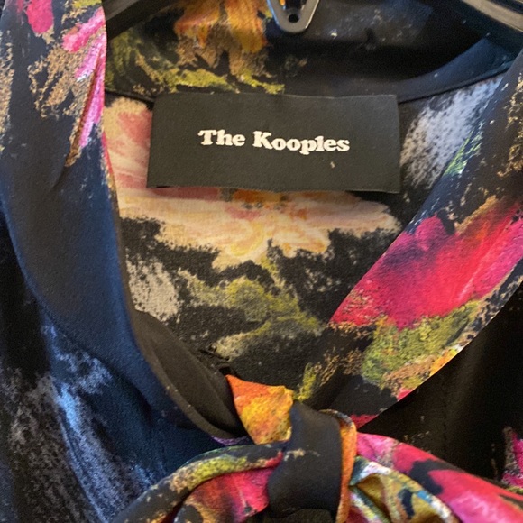 The KOOPLES | Black Floral Long Sleeved Tie Dress women’s XS - Picture 8 of 9